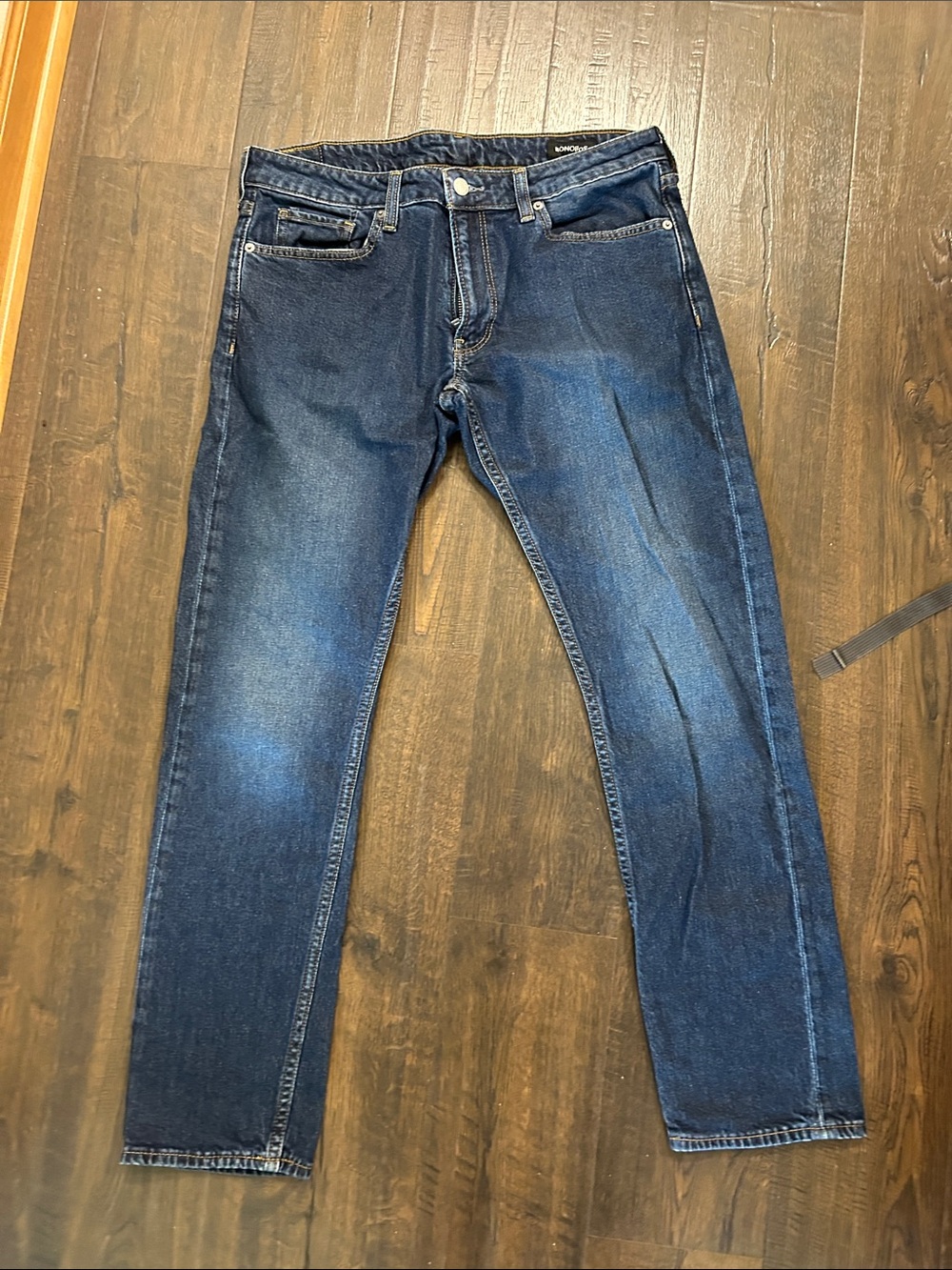 Slim Fit Dark Blue Men's Jeans - Classic Stretch Denim (33 W 32 L)